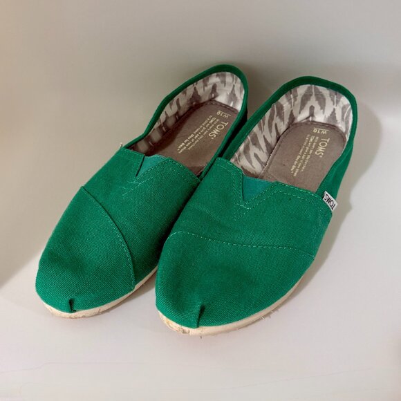 TOMS Alpargata Green Heritage Canvas Size W10 - Picture 1 of 8